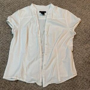 Lightweight White Button-Up Women's Top